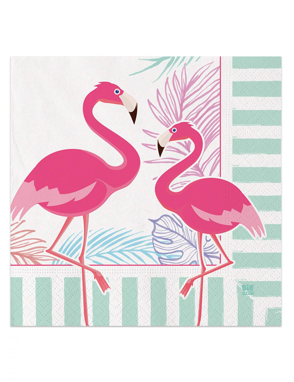 servilletas de papel flamingo party tropicales para fiesta rosa y verde menta
