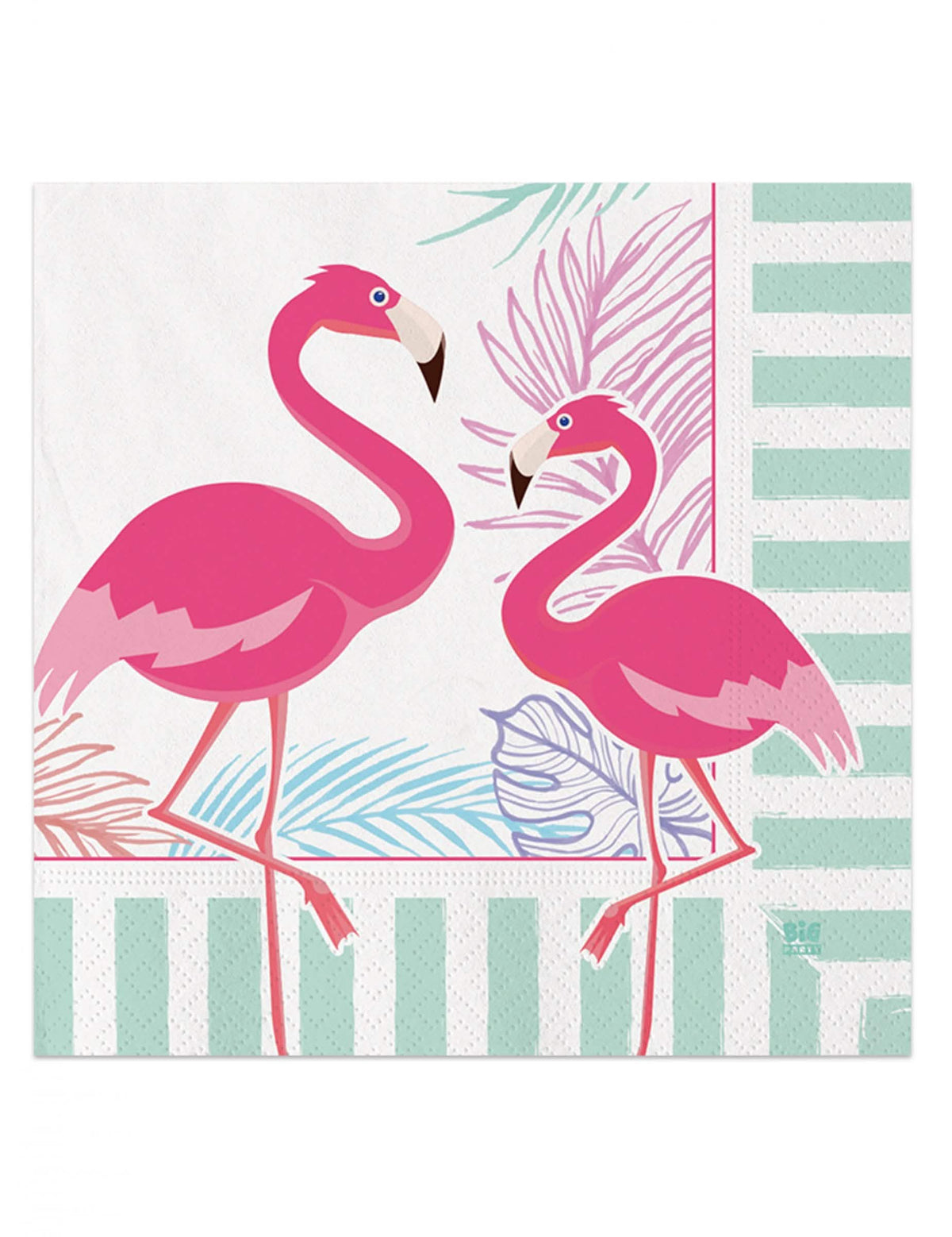 servilletas de papel flamingo party tropicales para fiesta rosa y verde menta