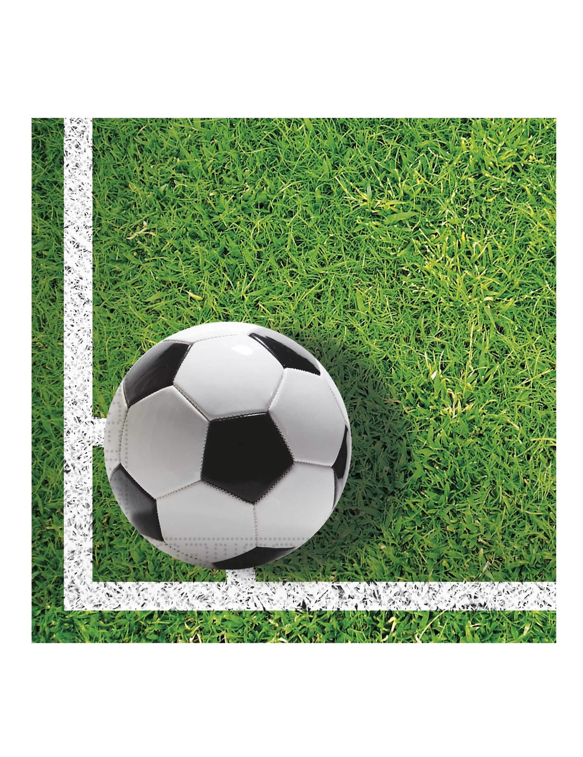 Serviettes en papier football pour fête motif terrain de foot vert