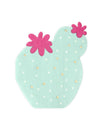 Serviettes en papier cactus menthe et fuchsia avec fleurs et pois dorés
