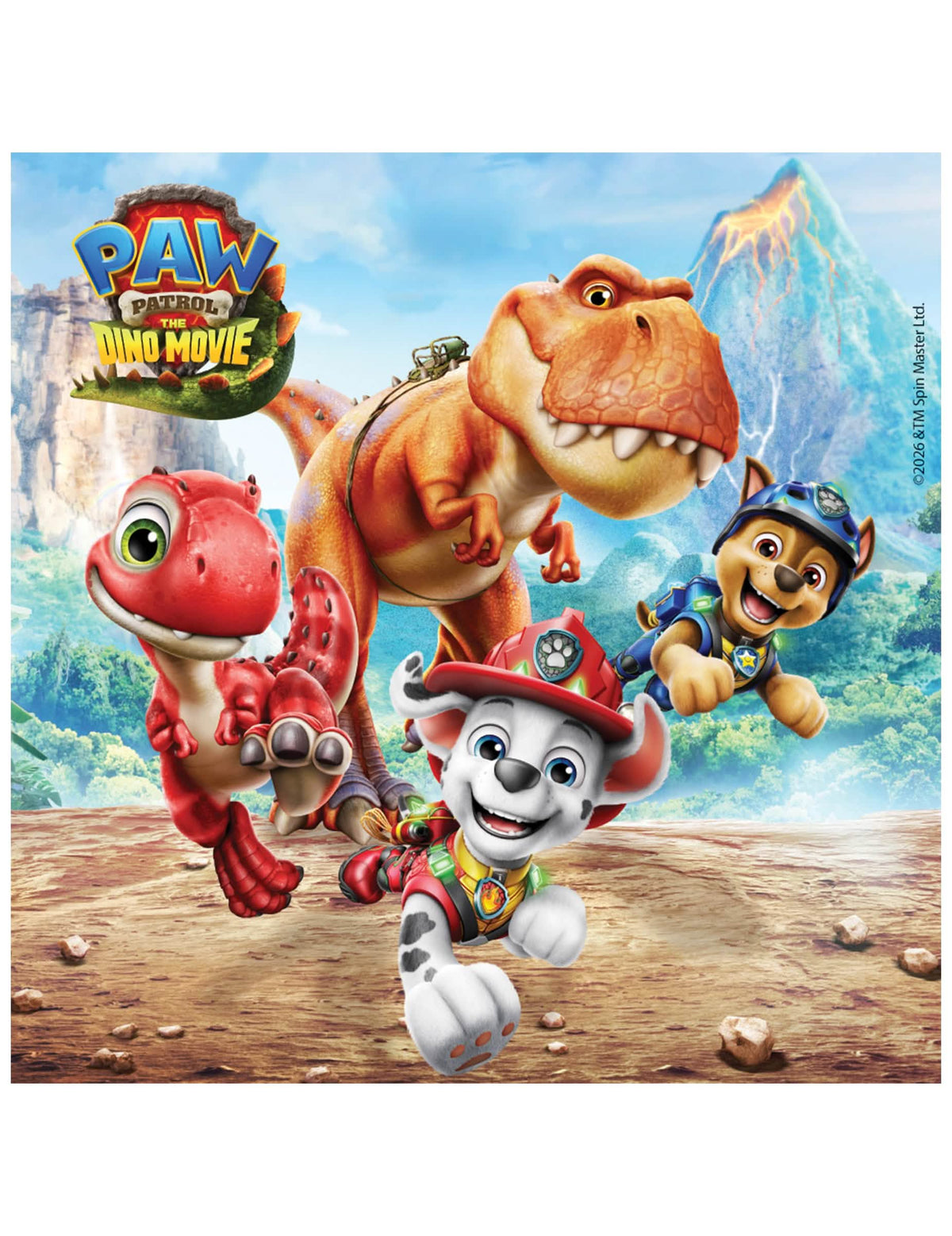20 Servilletas de papel Patrulla Canina™ Dino Movie 33 x 33 cm