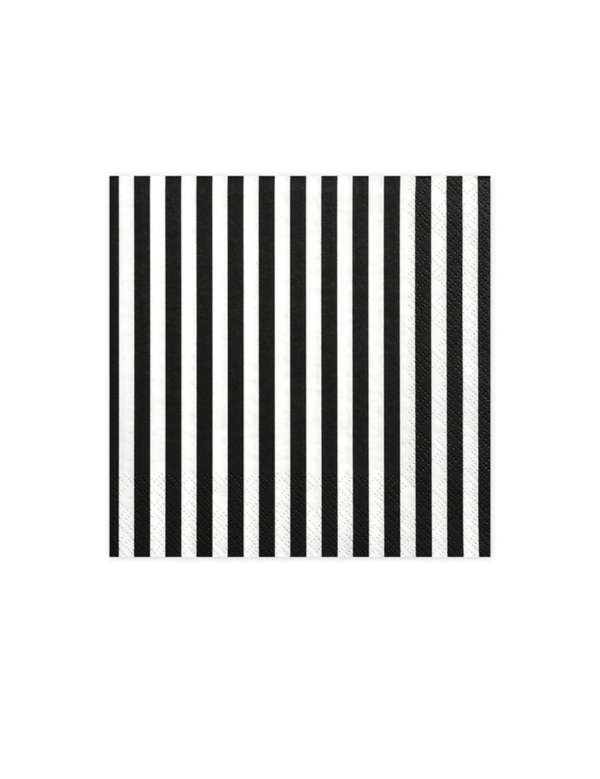 Serviettes en papier rayées pour fête noires et blanches