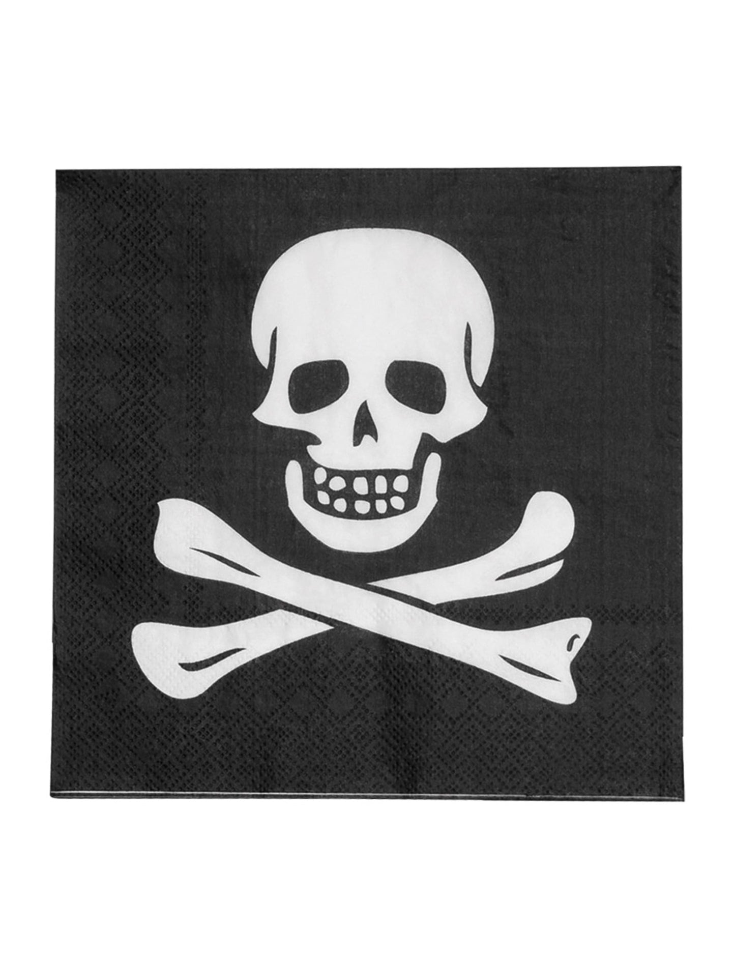 Serviettes en papier tête de mort pour fête noires et blanches