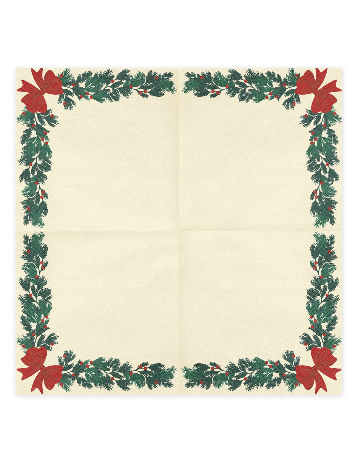 20 servilletas Guirnalda de Navidad beige 33 x 33 cm