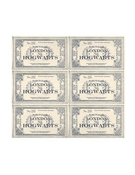 20 Servilletas Harry Potter™ Billete Londres a Hogwarts 33 x 40 cm