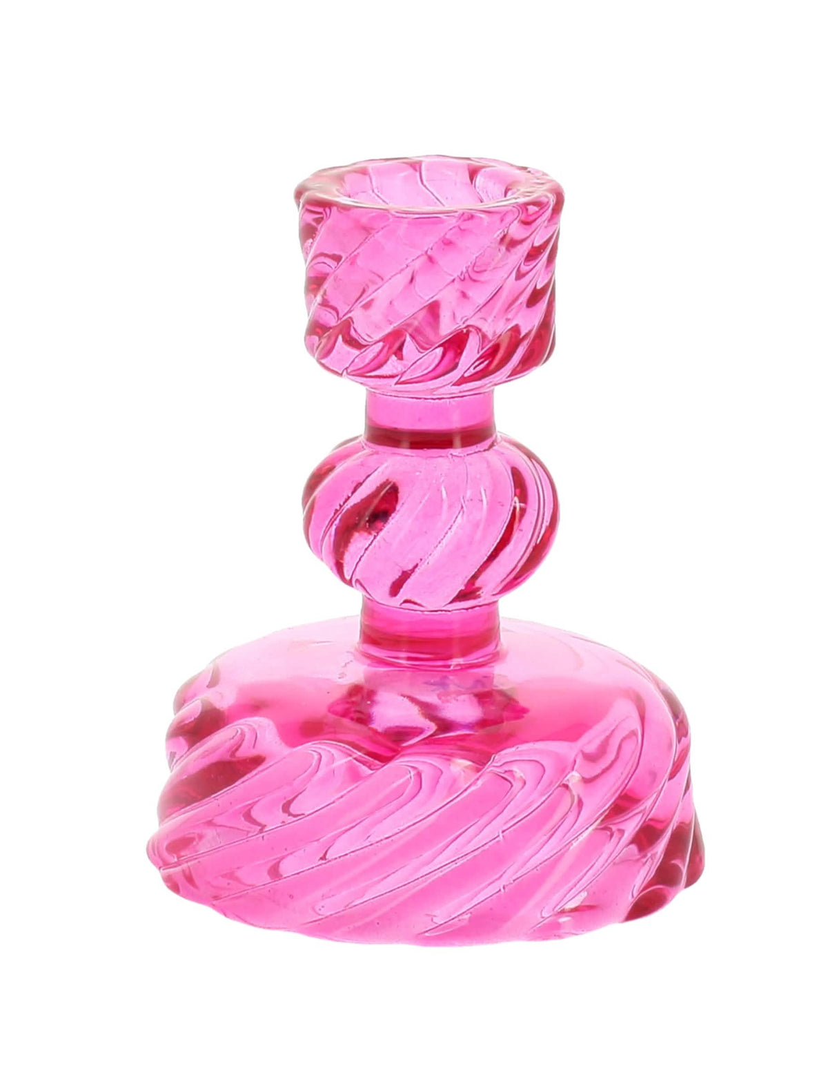 3 Candelabros de vidrio rosa, amarillo y naranja 10 cm