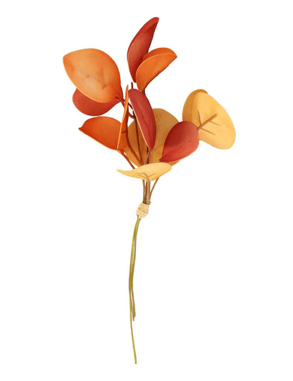 3 Ramas de eucalipto naranja de espuma con tallo 20 cm