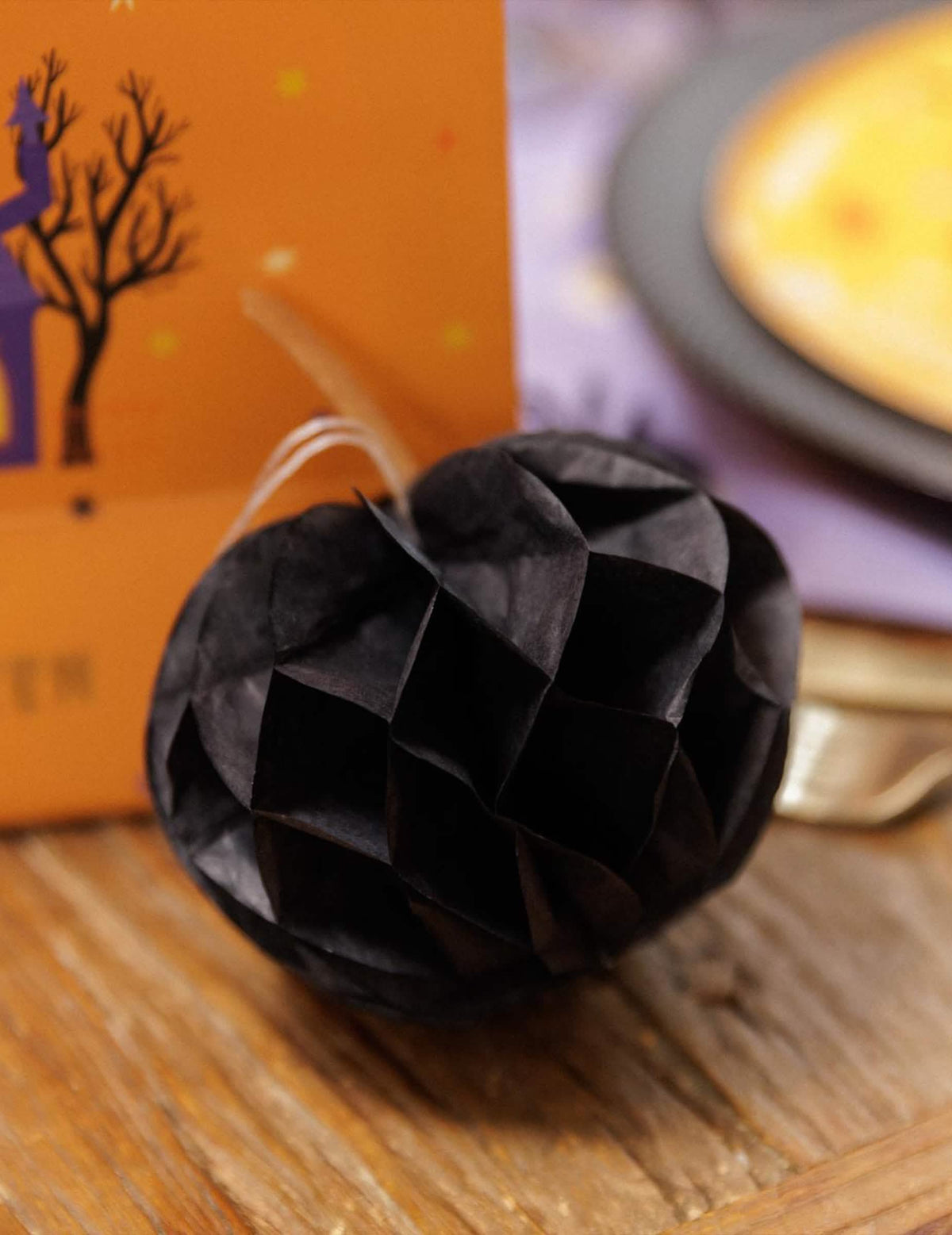 3 calabazas de papel de nido de abeja naranja y negro 10 cm 13 cm y 18 cm