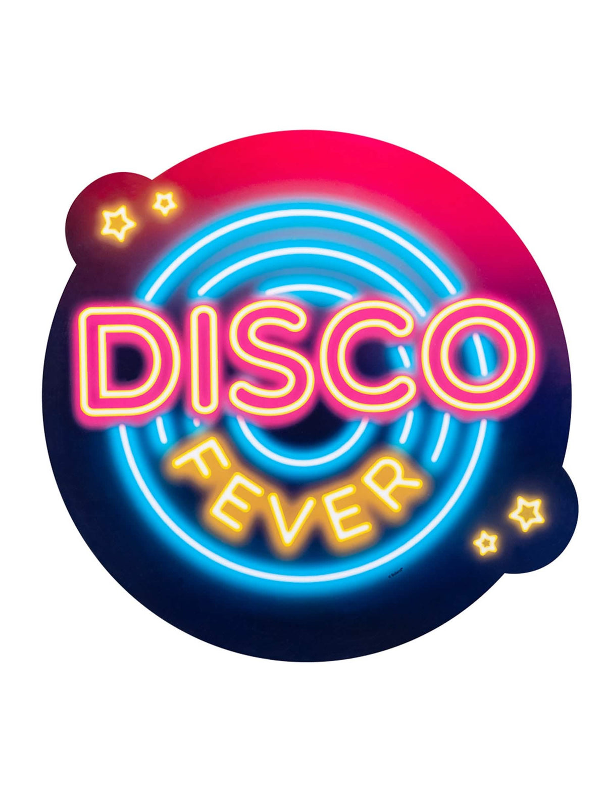 Détail du panneau néon Disco Fever des décorations en carton disco fever
