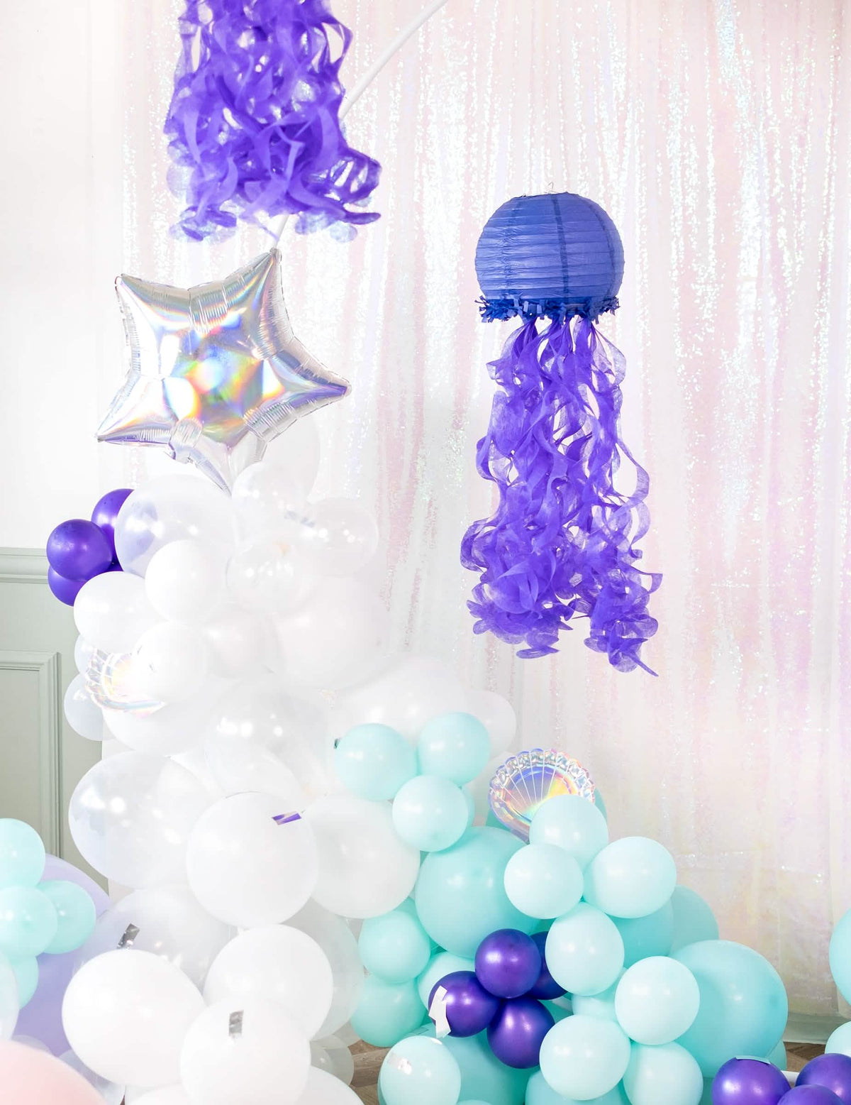 Ambientación decorativa de las linternas de papel medusas sueños de sirenas
