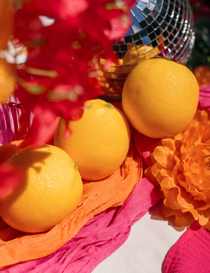 3 naranjas artificiales de decoración 8 cm