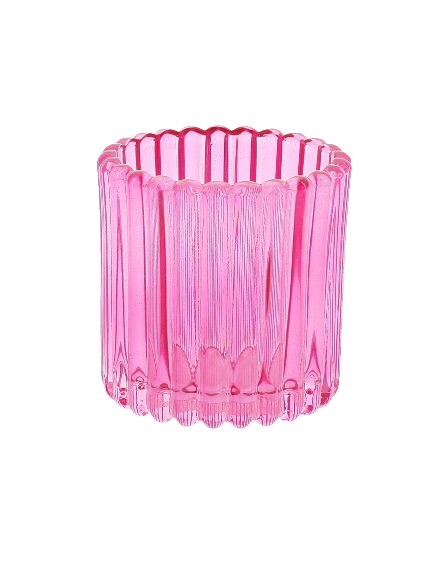 3 portavelas de vidrio rosa, naranja y amarillo de 7,5 cm