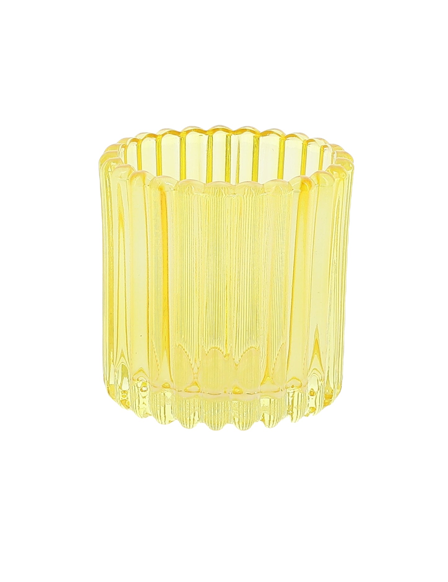 3 portavelas de vidrio rosa, naranja y amarillo de 7,5 cm