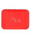 3 bandejas Feliz Navidad de cartón rojo y oro 35 x 25,5 cm
