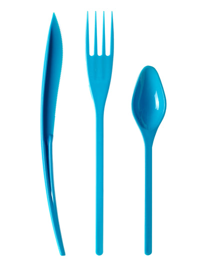 Couverts en plastique Premium pour fête turquoise