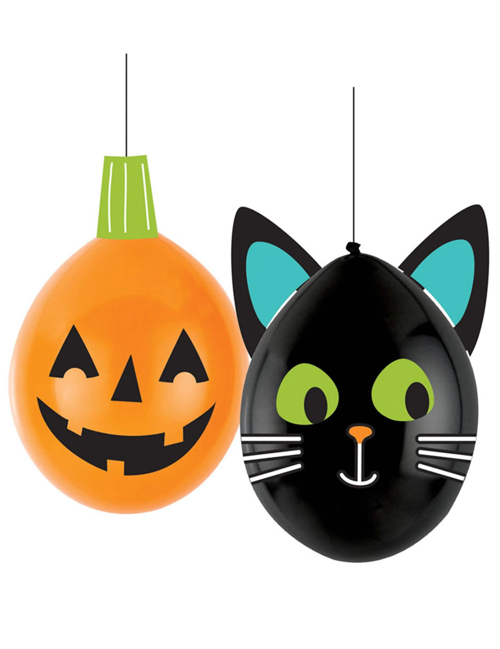 globos de látex DIY halloween Friends para fiesta naranja y negro motivo calabazas y gato