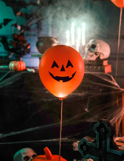 4 globos LED calabaza Halloween 27,5 cm