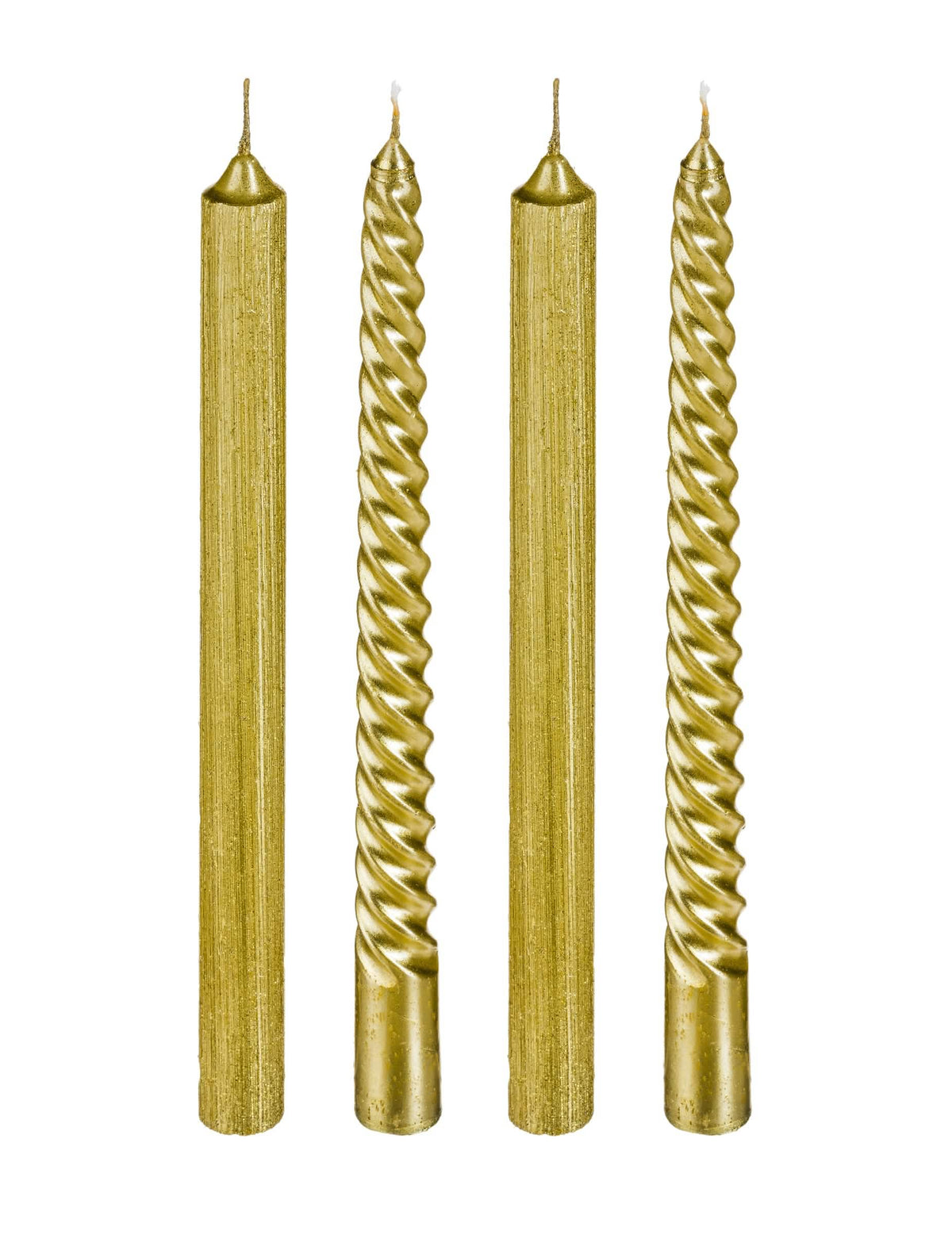 velas candelitas dorado y paillettes torsadées para fiesta dorado