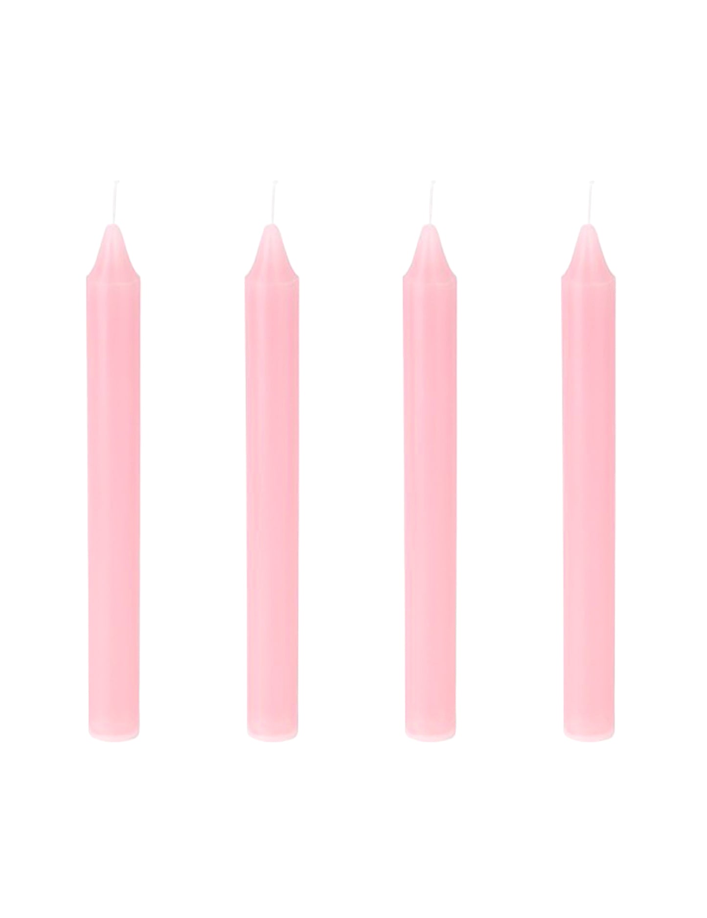 4 Velas alargadas rosas 20 cm