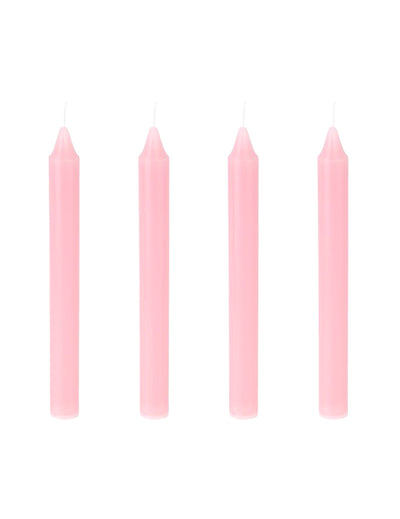 4 Velas alargadas rosas 20 cm
