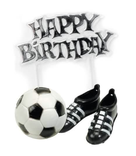 Decoraciones para tarta de fútbol para cumpleaños blanco y negro con balón y zapatos