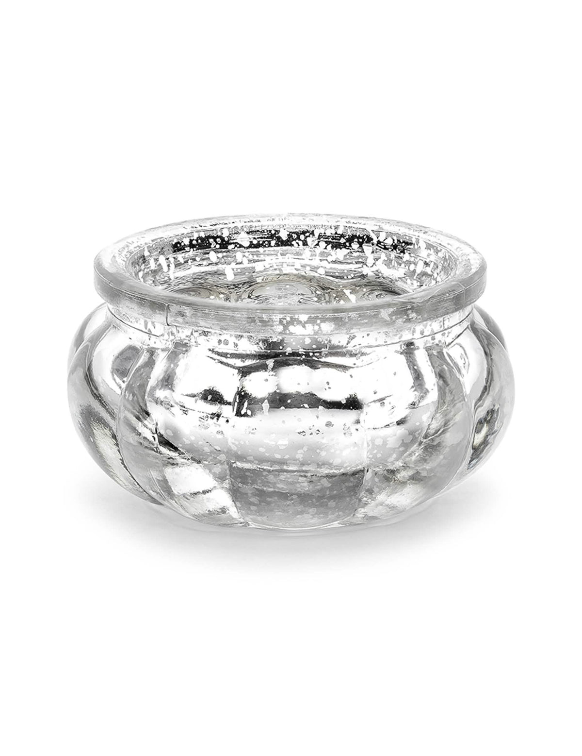 Photophore en verre miroir pour table argenté