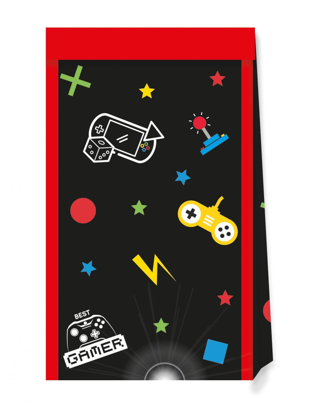 Sachets en papier Gaming Party pour enfant noir avec motifs de manettes et joystick