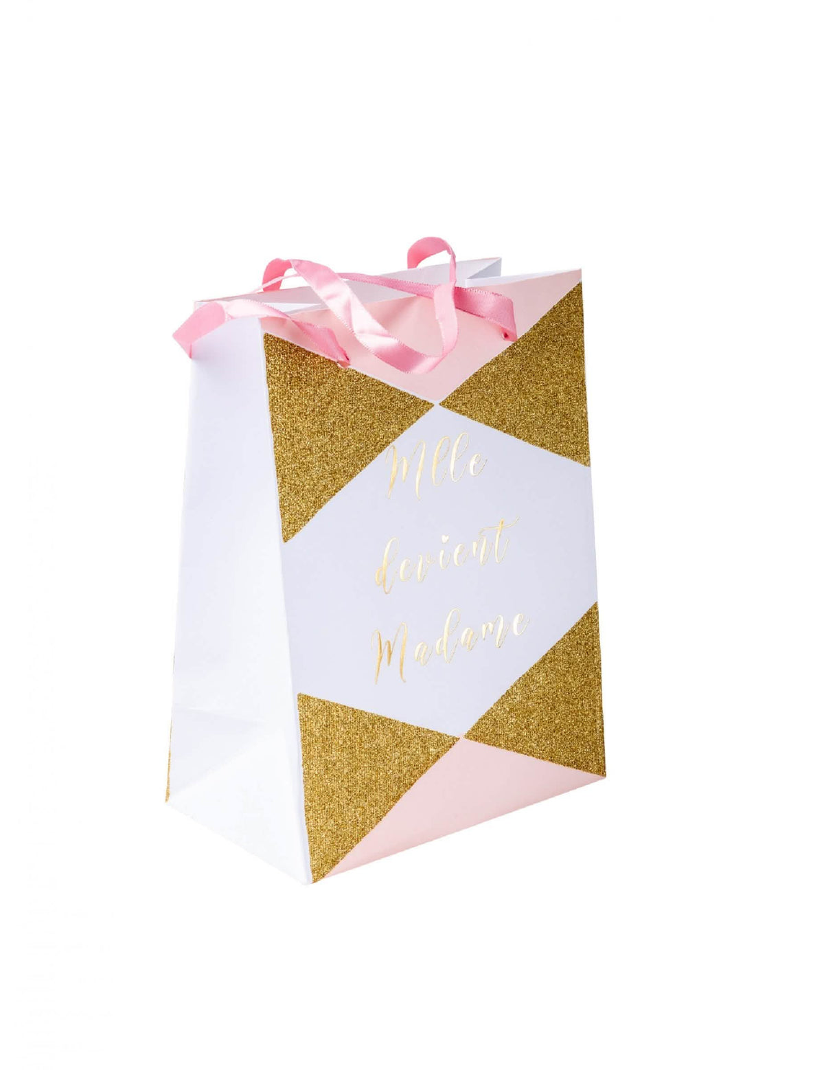 Mise en situation des sacs en carton Mlle devient madame pour future mariée