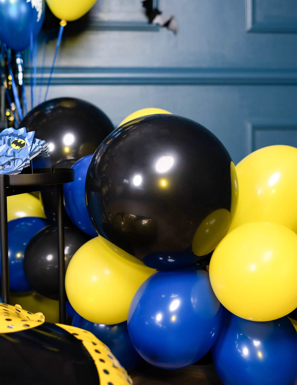 Decoración de fiesta de globos gigantes de látex negros