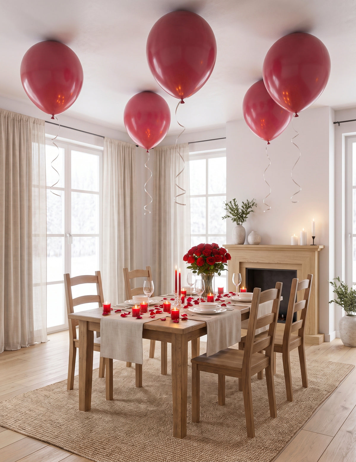 5 Globos gigantes de látex rojos 47 cm