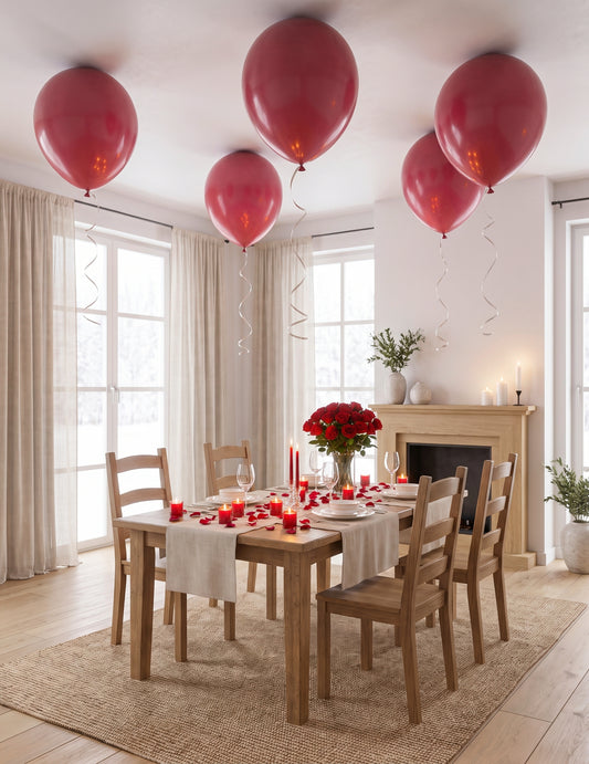 5 Globos gigantes de látex rojos 47 cm