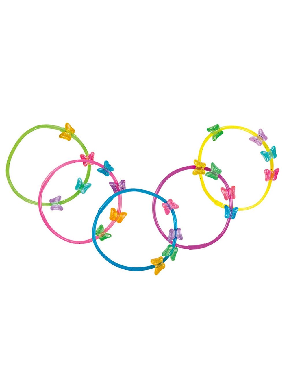Pulseras mariposas para niño multicolores y con purpurina