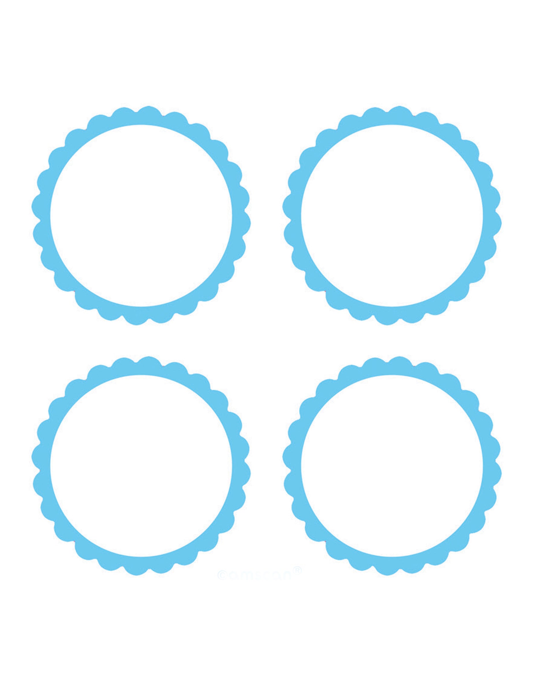Étiquettes pour candy bar bleu ciel à bords festonnés