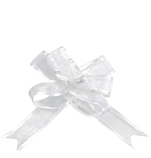 Mini nœuds en organdi mariage élégant pour décoration blanc