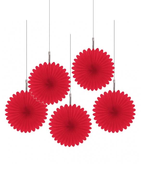 Decoraciones para colgar rosetones rojos para fiesta