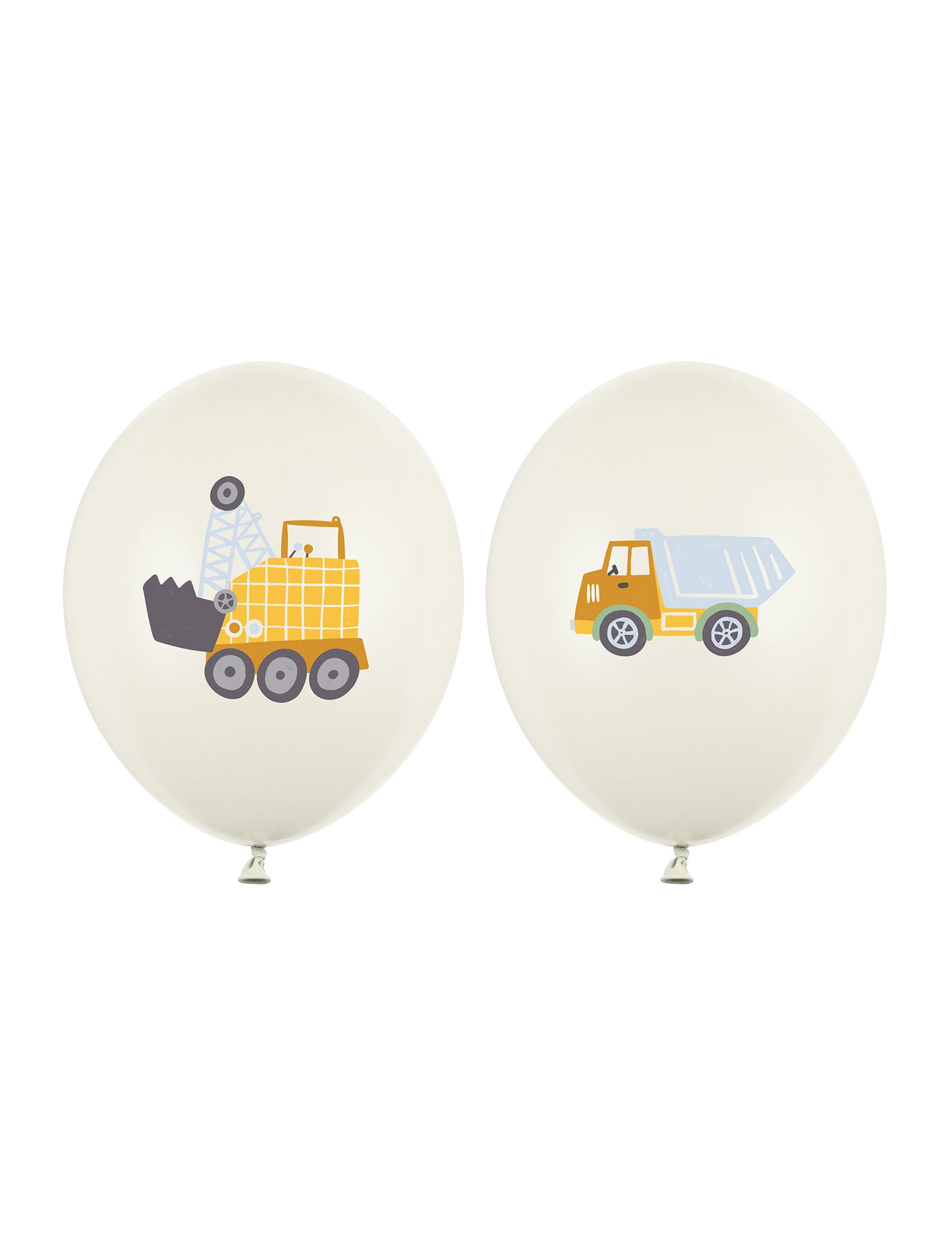 50 globos de látex vehículos de construcción 30 cm
