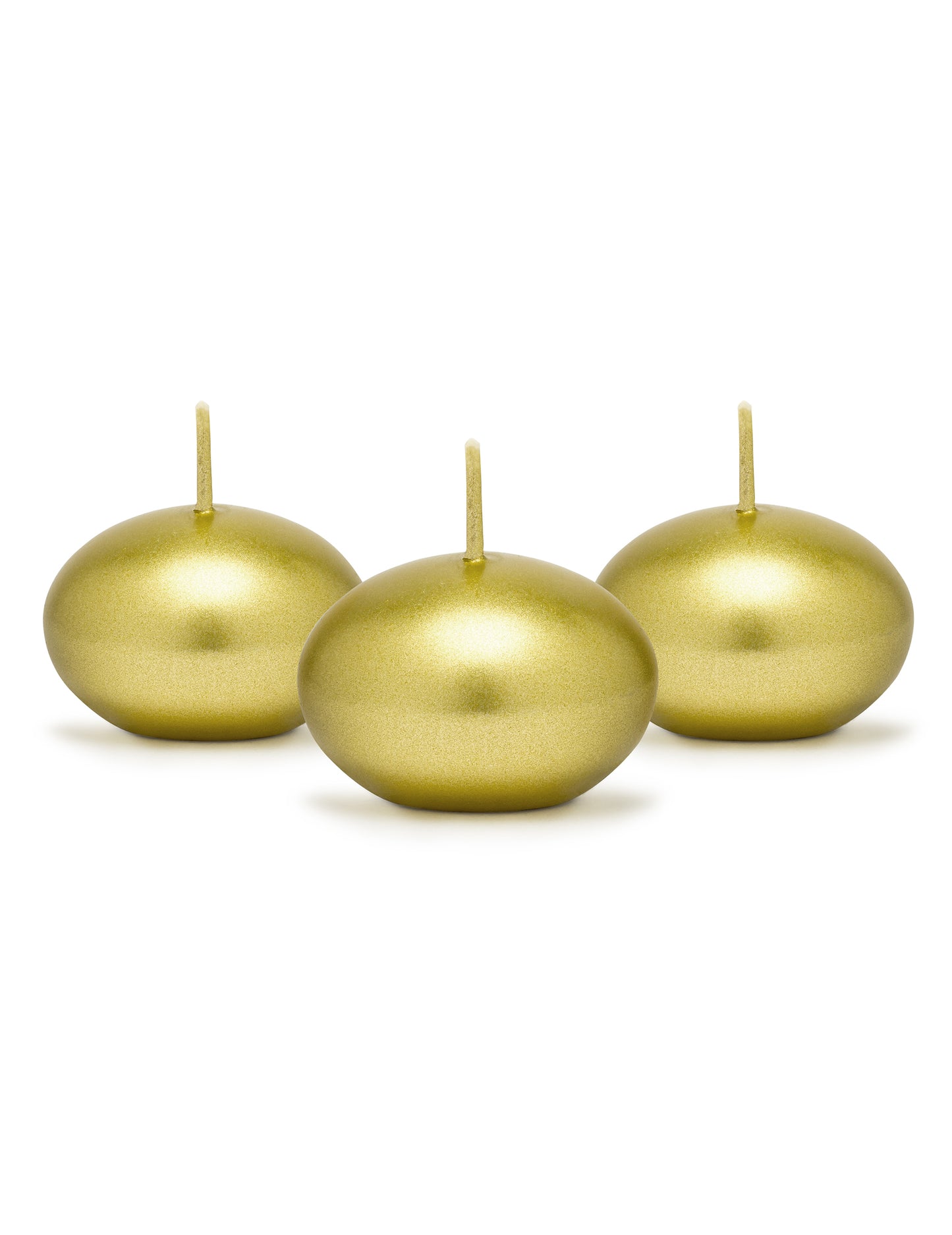 50 velas de disco flotantes oro metalizado 40 mm
