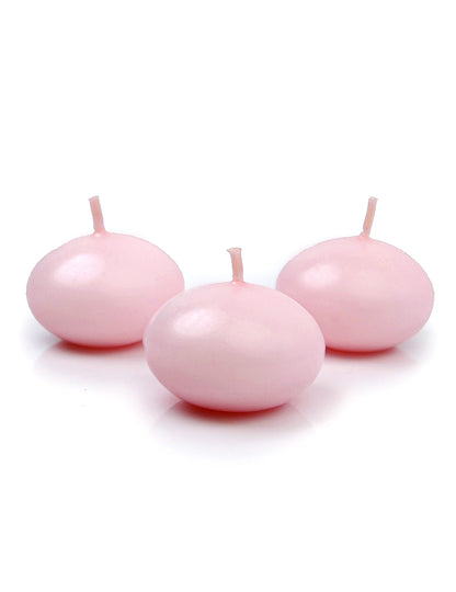 50 velas de disco flotantes rosa mate 40 mm