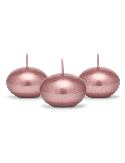 50 velas flotantes metalizadas oro rosa 40 mm