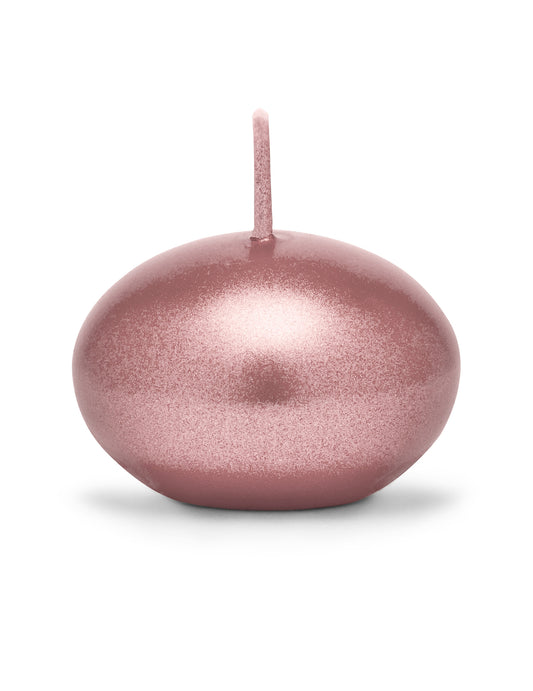 50 velas flotantes metalizadas oro rosa 40 mm