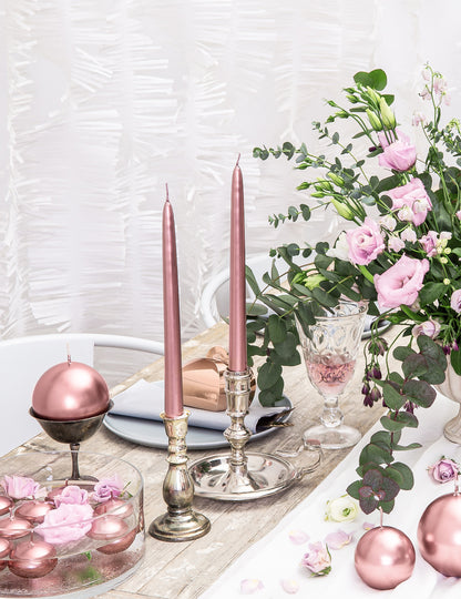 50 velas flotantes metalizadas oro rosa 40 mm