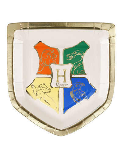 6 Platos de papel Harry Potter™ Escudo de Hogwarts 26x18 cm