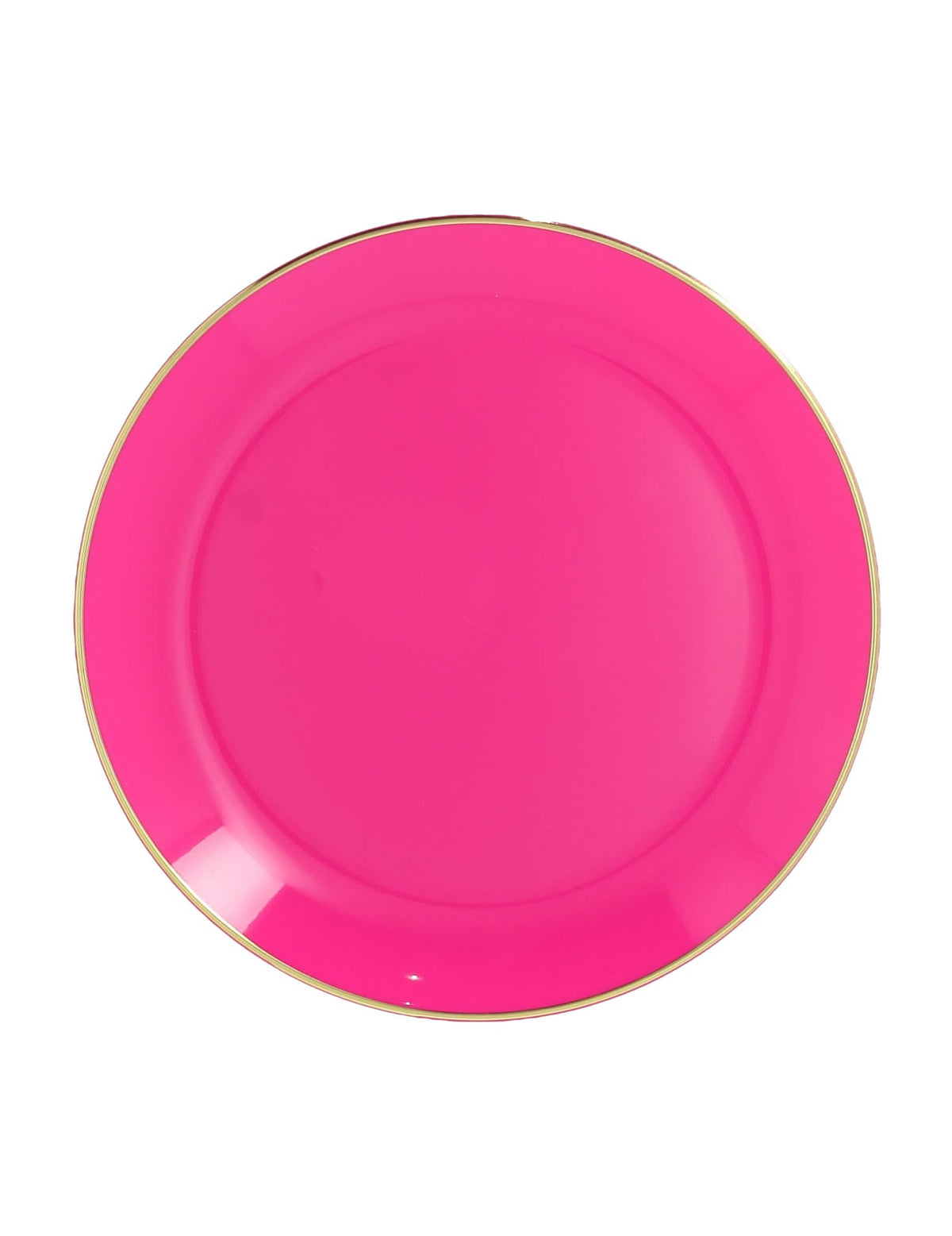 6 Platos reutilizables de plástico rosa y dorado 26,5 cm