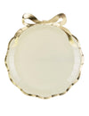 6 platos Lazo beige y dorado 24 x 26,8 cm