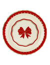 6 platos Lazo rojo y beige 18 cm