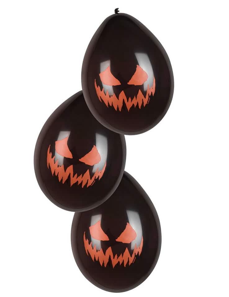 globos calabazas aterradoras para halloween negros y naranja