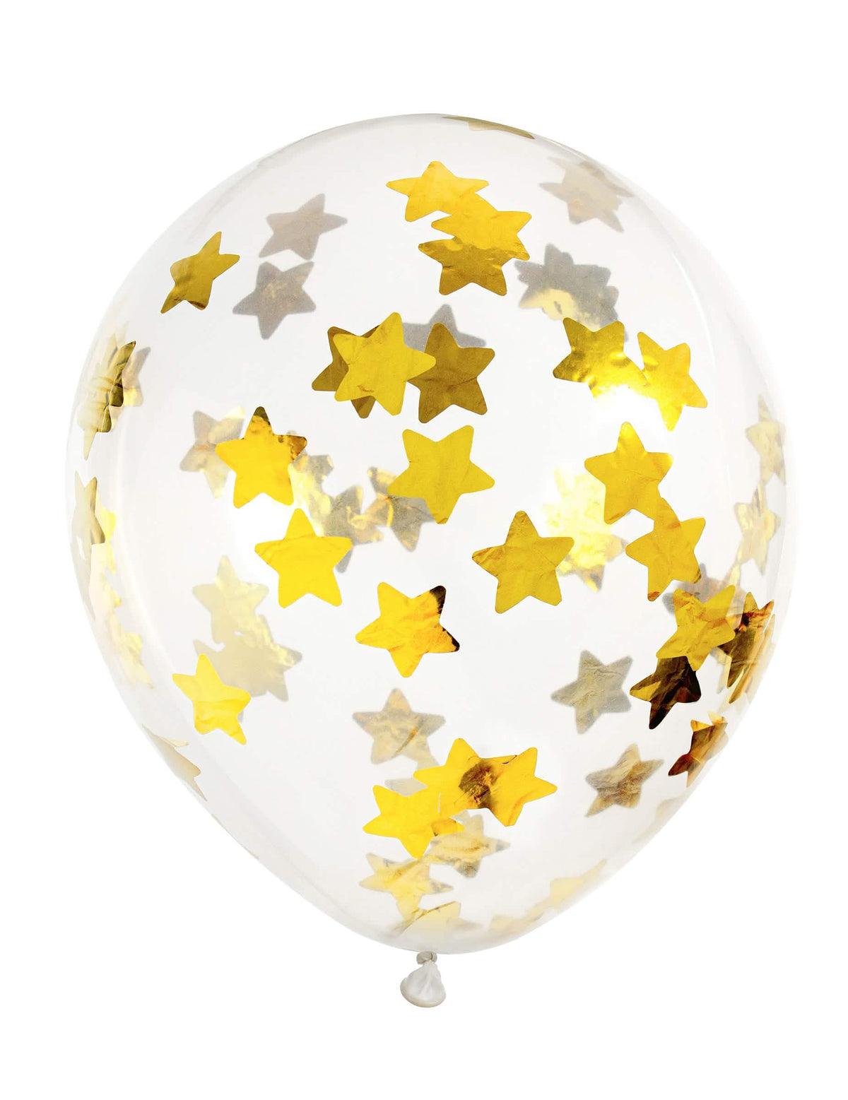 Globo de látex transparente con estrellas doradas