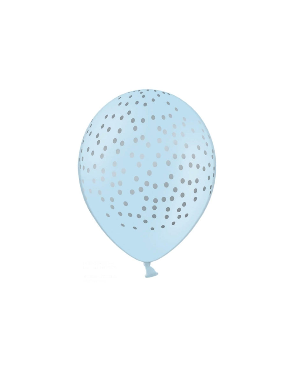 globos de látex con lunares plateados para fiesta azul cielo