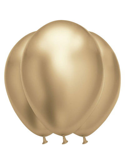 Ballons en latex dorés pour fête satinés