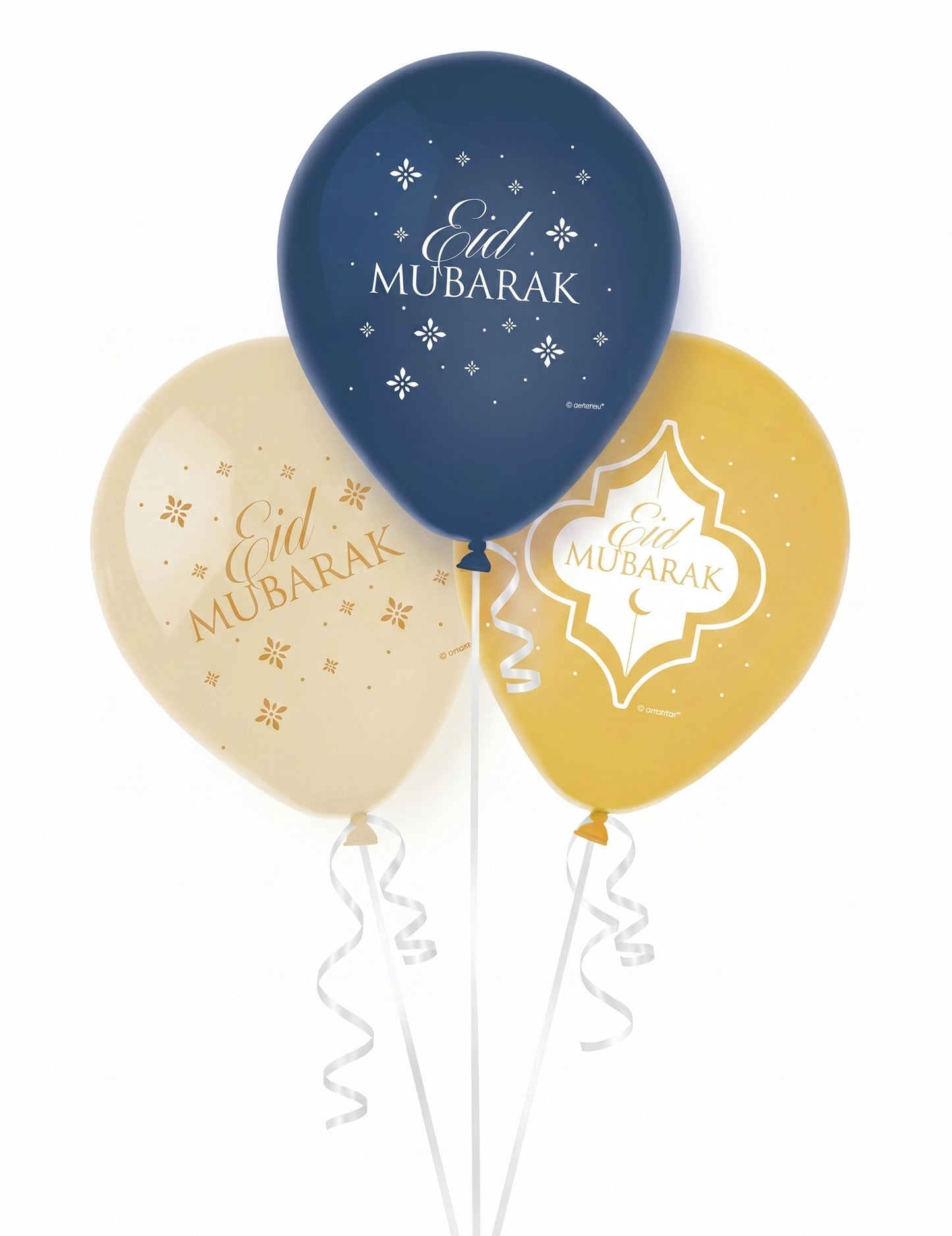 6 Globos de Látex Eid Mubarak 27,5 cm Decoración para Fiestas